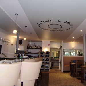 plafond acoustique imprimé - Problème de résonnance dans un restaurant : Pose d'un plafond acoustique sur environ 50% de la surface + molleton absorbant. PROBLEME REGLE.