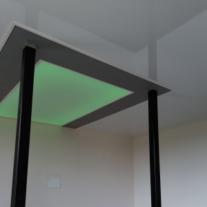 Exemple pour un ciel de lit avec effet translucide façon baldaquin