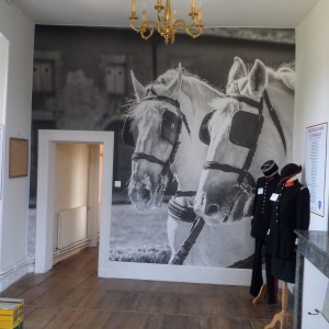 CHATEAU DE POMPADOUR - Vous pourrez découvrir ce mur tendu imprimé au cours d'une visite au chateau de Pomadour